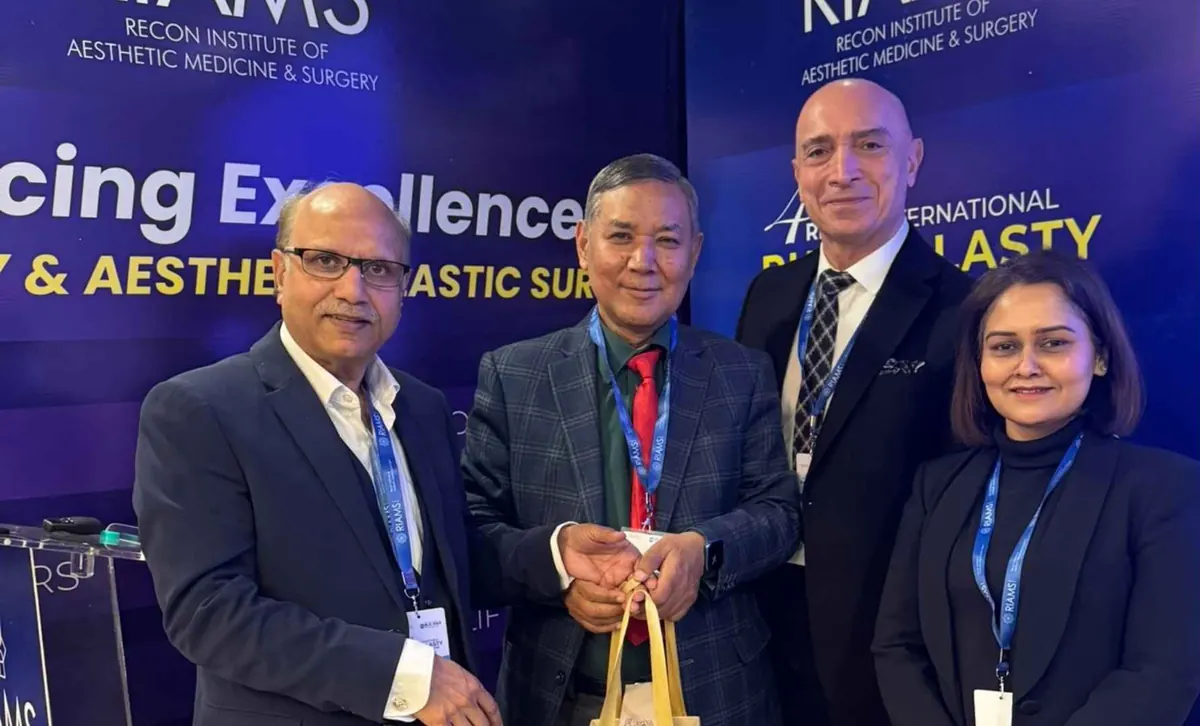 Dr. Pragati Shubha with Dr. Nuri Çelik and faculty at the 4th RIAMS International Rhinoplasty Course